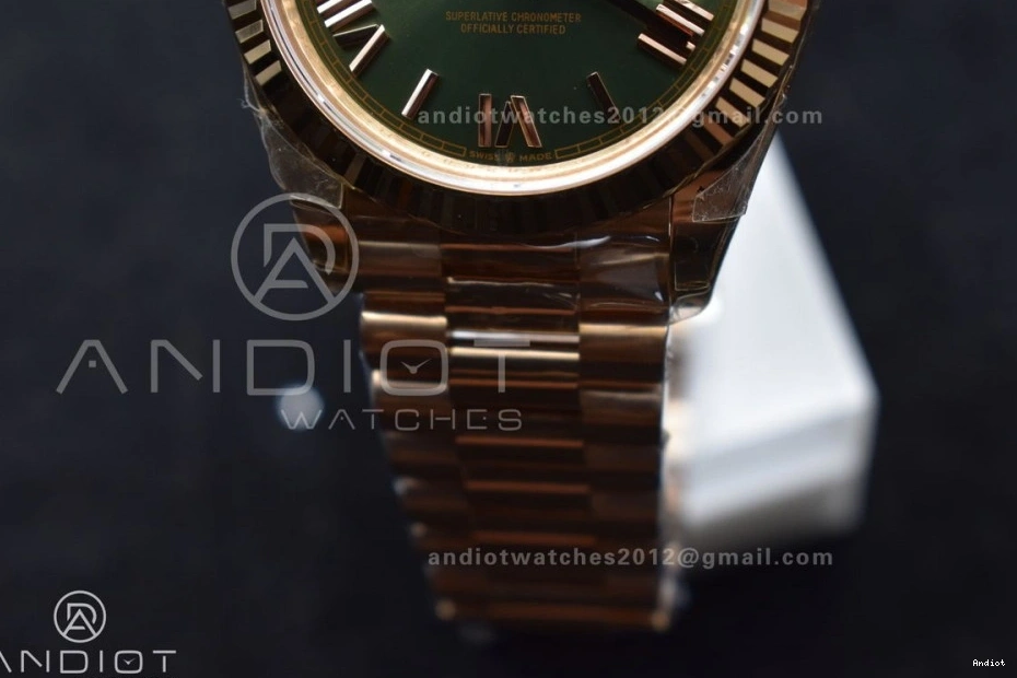 Date Edition Dial Roman Best THBF Day VR3255 President Green 228235 on 40 (Gain 1:1 RG Weight) Bracelet 0117